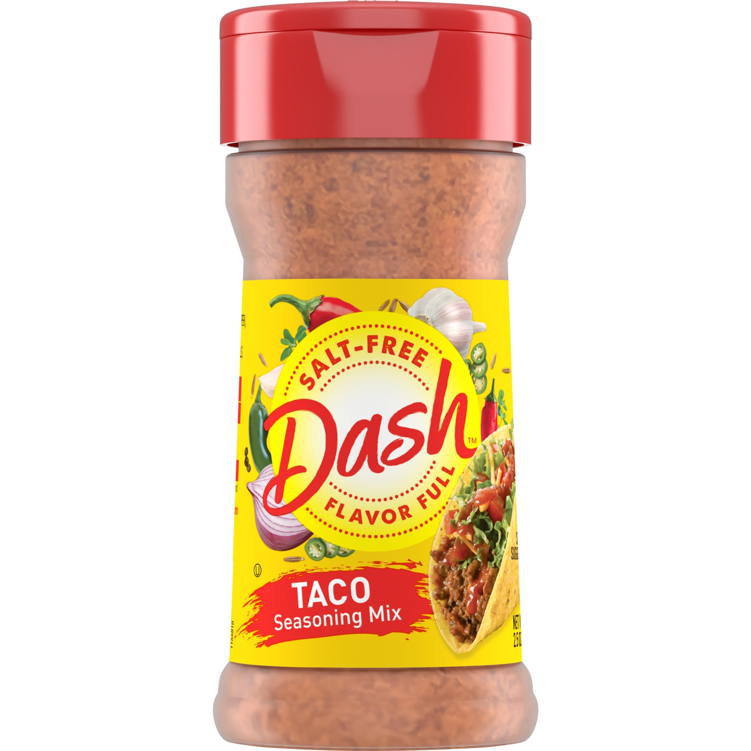Dash Salt-Free Taco Seasoning Blend for Healthy Mexican Cooking, Salt-Free, Weight Loss, Taco Night, No Added Salt, |5 O